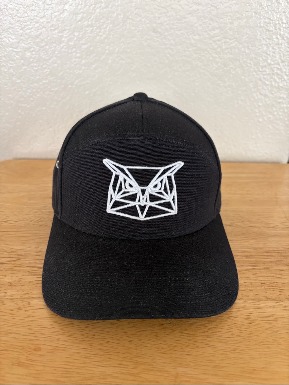 Tesla Cybertruck Black Cap with White Geometric Owl Logo Hat